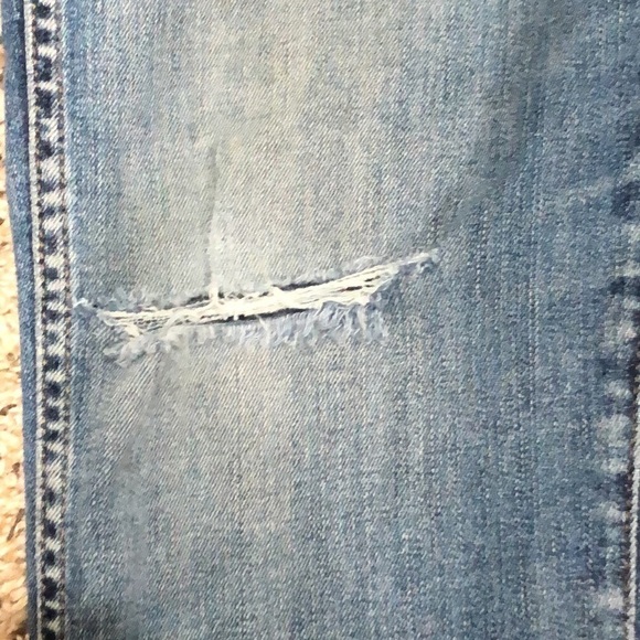 Madewell High Rise Stovetop Straight Leg Jeans Size 29 Distressed Dark Blue - Picture 3 of 11